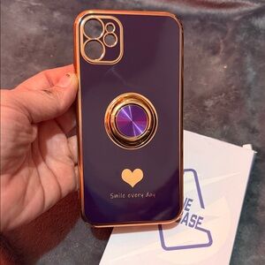 Purple and Gold iPhone 11 Case with Ring Holder